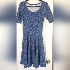 LuLaRoe Women's Midi Blue Dress